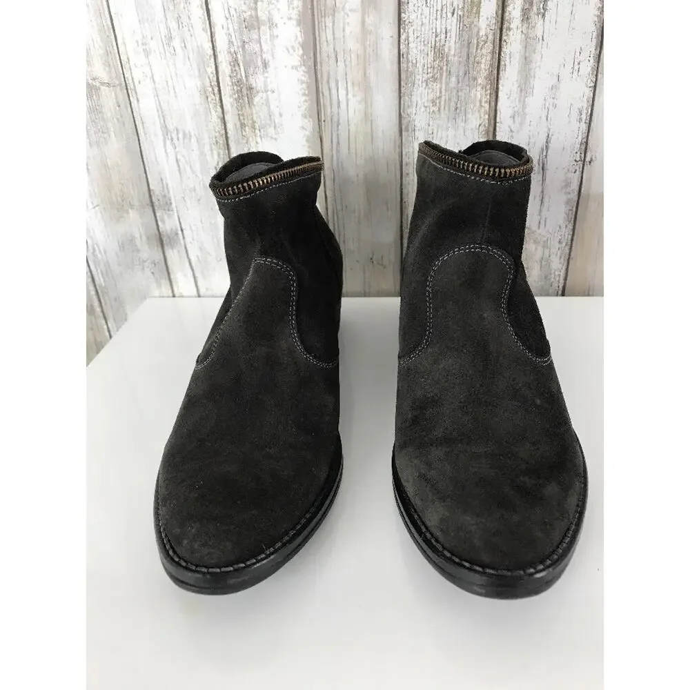 Kanna TorreBlanca Celtic Grey Gray Suede Ankle Zip Detail Boots 38 7.5 8 SPAIN